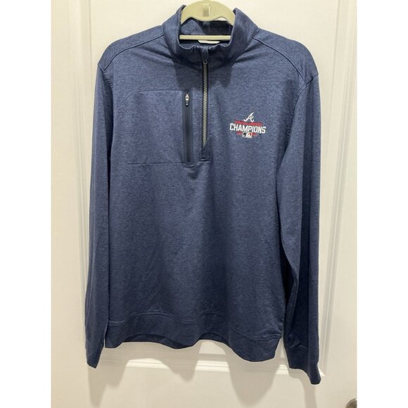 Atlanta Braves Cutter & Buck Pullover Medium 1/4 Zip Ladies 2021 Championship - Picture 1 of 8